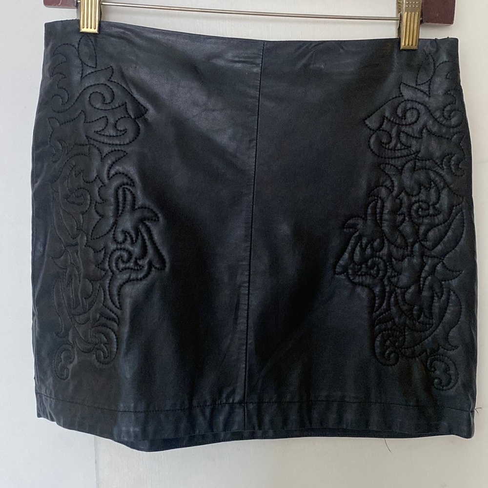 Pleather mini skirt